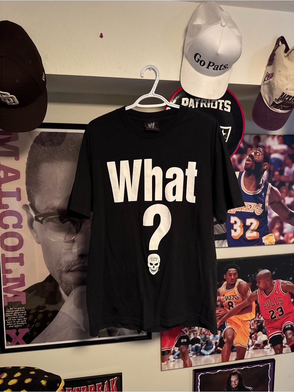 WWE Black Graphic "What?" Stone Cold Steve Austin Tee